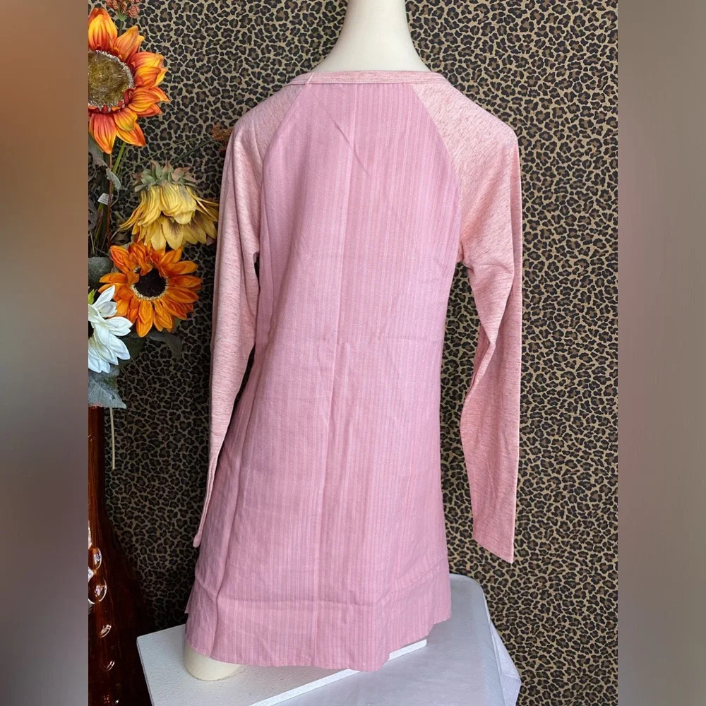 🌴3/$30🌴DOE & RAE Dusty Pink Hi-Low Striped Layered Top NWT - Picture 5 of 8